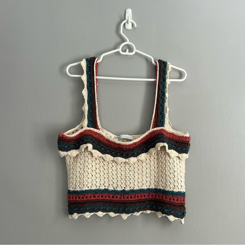 Zara Multicolor Crochet Tank Top